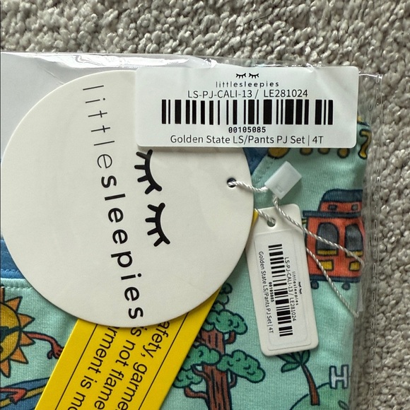 Little Sleepies Golden State Pajama Set - Teal and Orange - Picture 2 of 2